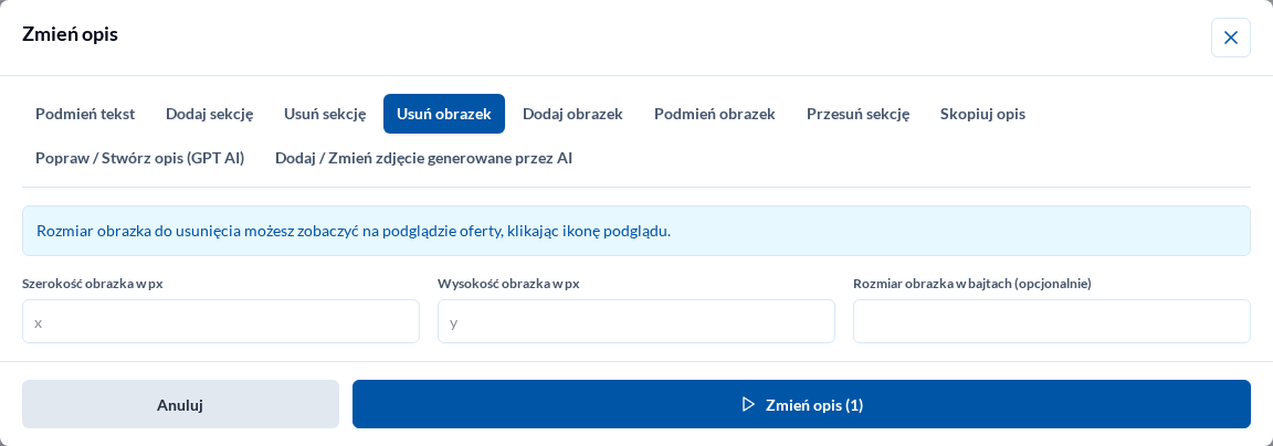 Opis — usuń obrazek