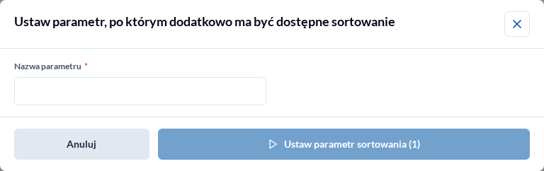 Własny parametr sortowania