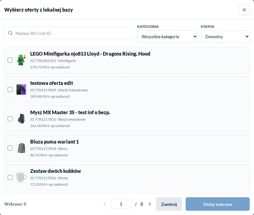 Select multiple offers for bundle items in a light theme