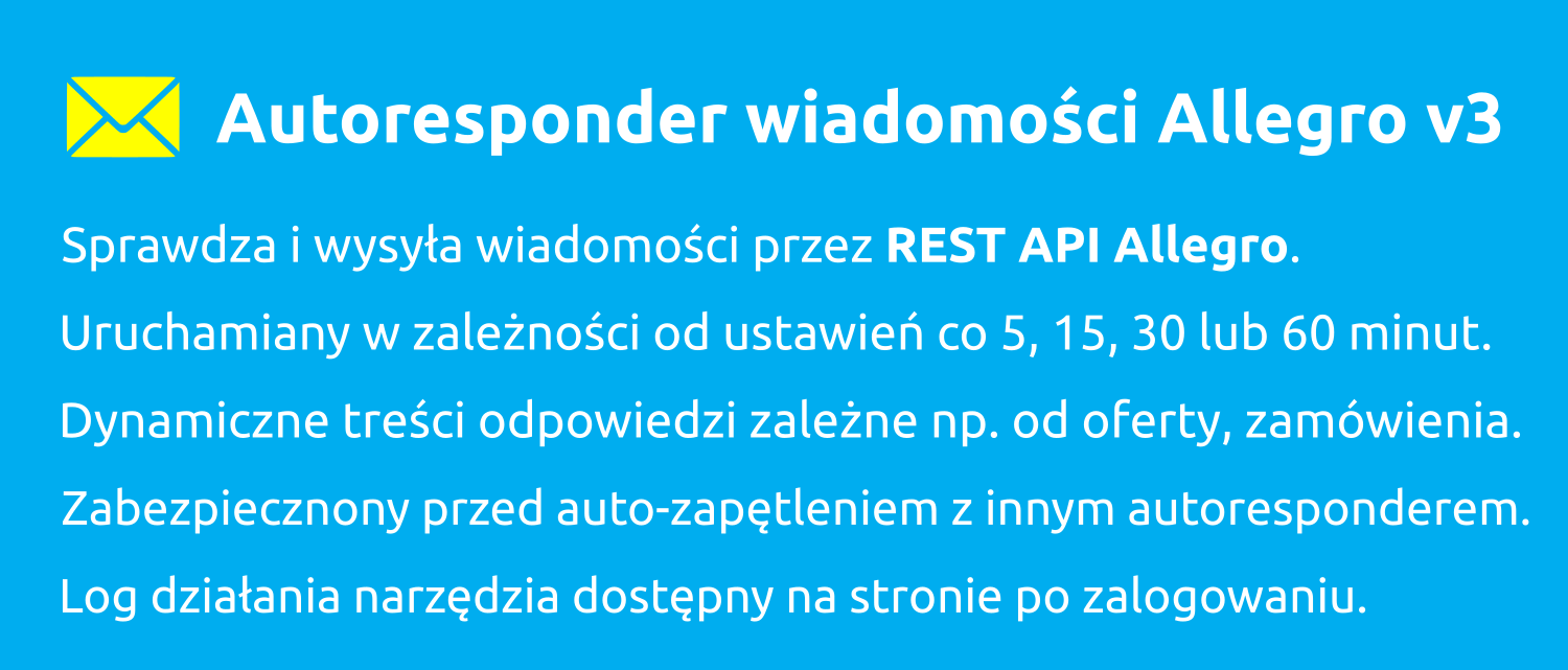 Autoresponder wiadomości Allegro