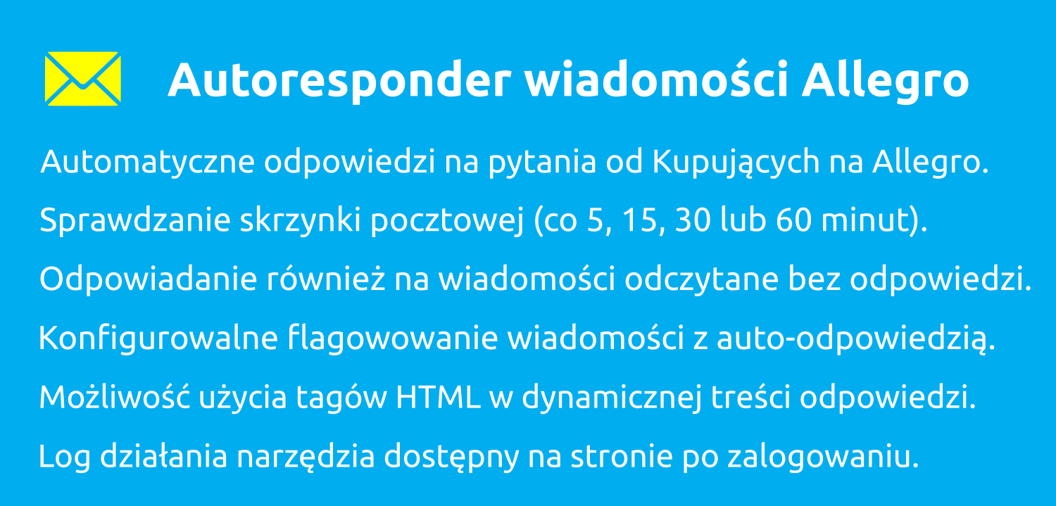 Autoresponder wiadomości email / Allegro